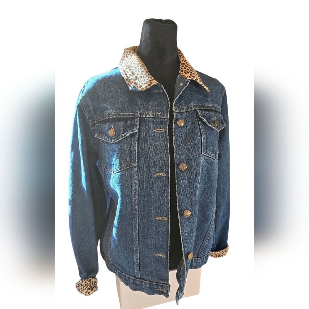 Leopard Patchwork Jean Jacket - Picture 2 of 4